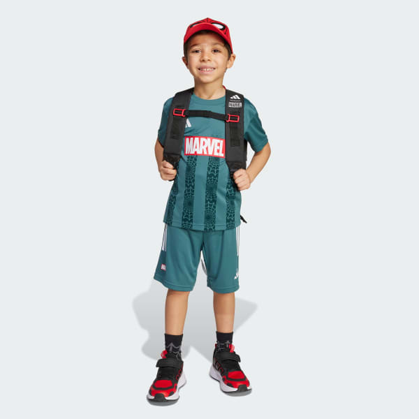 Verde Conjunto Polera Hombre Araña Marvel Niños