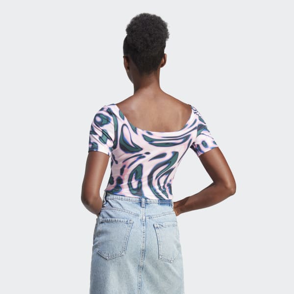 Rosado Polo Corto Vibrant Print
