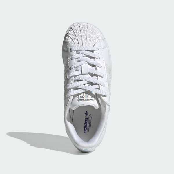 Blanco Zapatillas Superstar con luces LED y práctico cierre con pasadores elásticos para niños