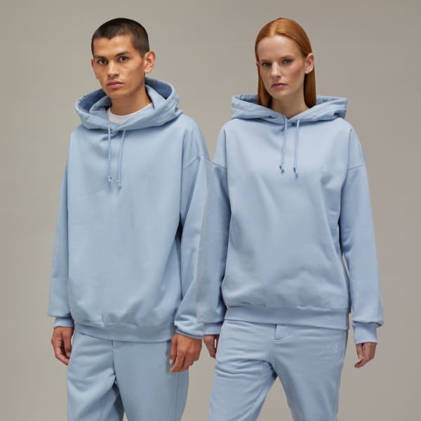 Blue Y-3 Brushed Terry Hoodie