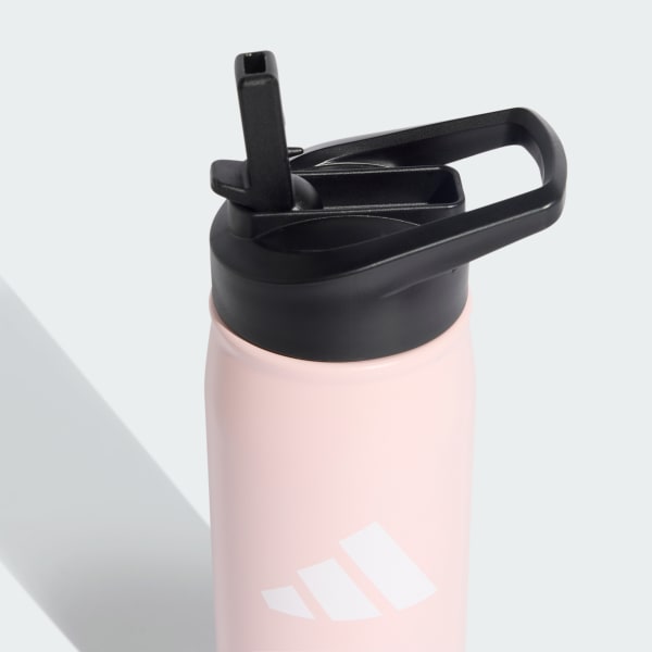 Rosa Metal Flaske med sugerør, 0,6 liter