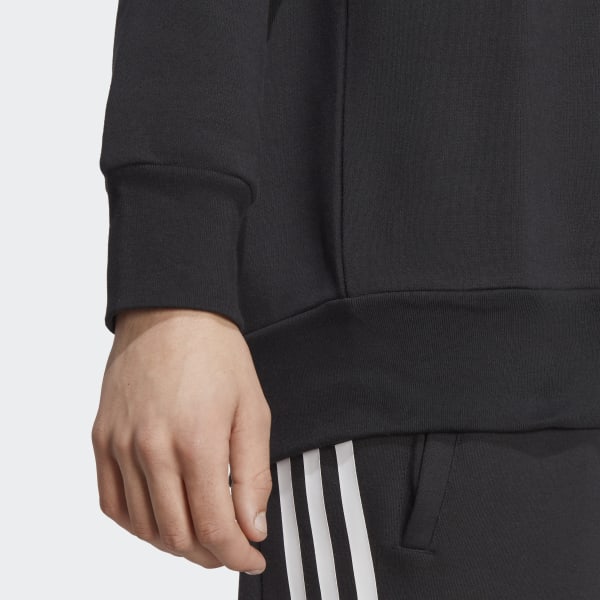 Negro Sudadera Essentials Logo Grande Tela French Terry