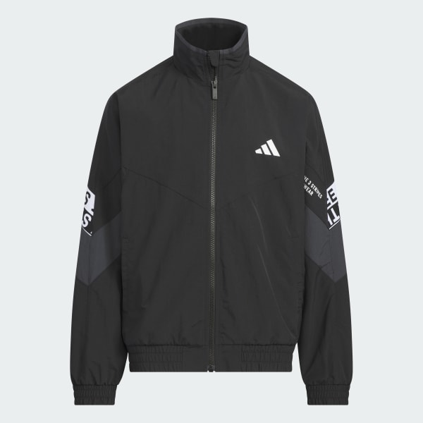 Black 워딩 팩 루스 핏 주름진 나일론 재킷 아동용