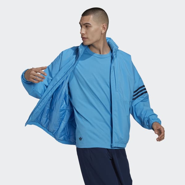 modrá Bunda Padded Stripes Puffer MMV36