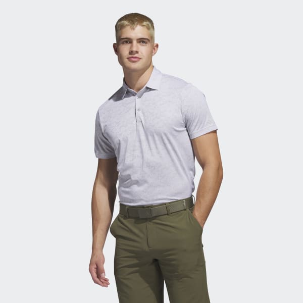 Hvit Textured Jacquard Golf Poloskjorte