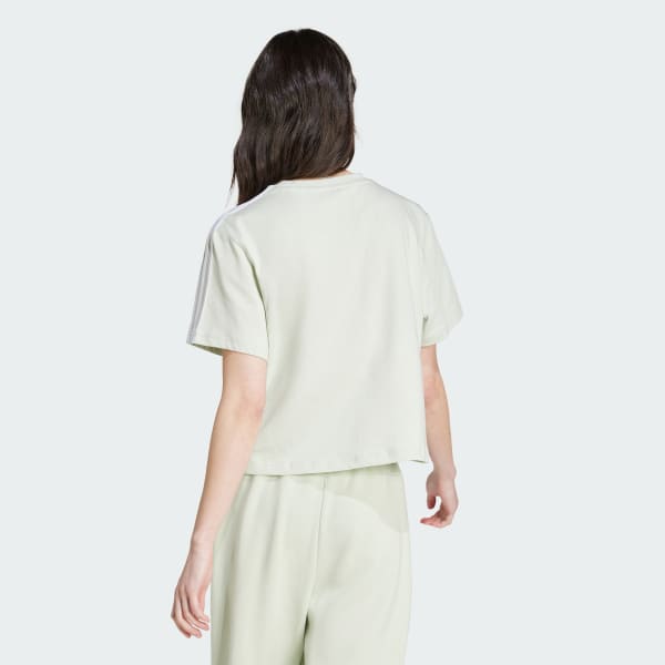 Green Essentials 3-Stripes Single Jersey Crop Top