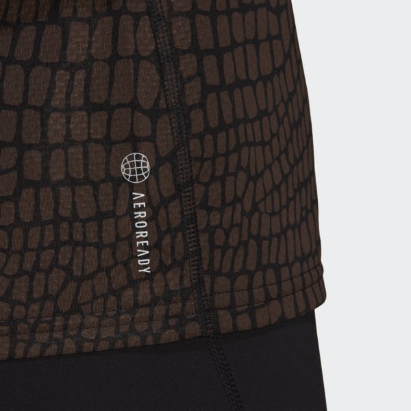 Black Run Icons Crocodile Print Running Tee S3914