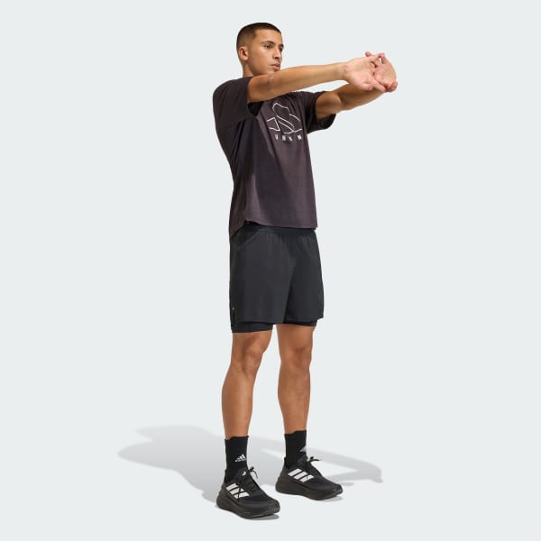 Negro Shorts de Running adi365 Essentials 2 en 1