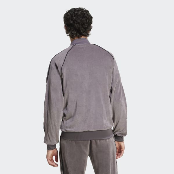 adidas SST Adicolor Velour Track Top - Grey | Free Shipping with