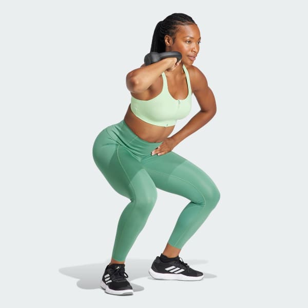 Verde Top Deportivo TLRD Impact Luxe Training Zip Soporte Alto