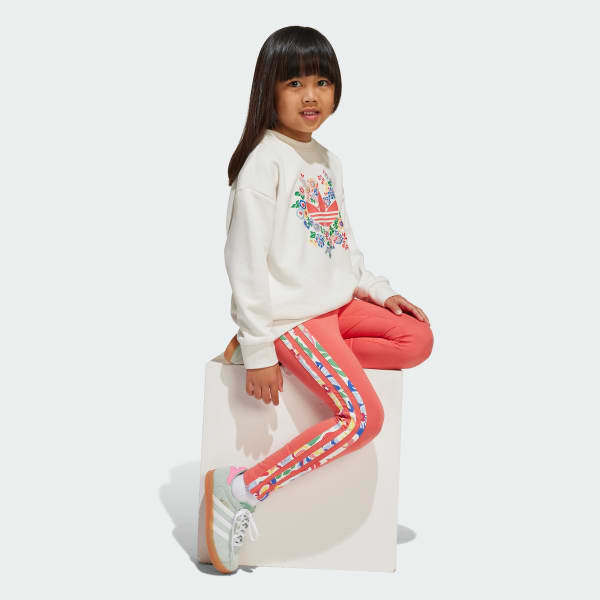 Blanco Conjunto adidas Originals x Liberty London Crew Leggings Niños