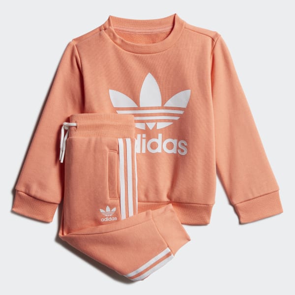 adidas Crew Sweatshirt Set - Orange 