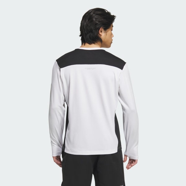 ホワイト アディダスアダプテーション レギュラーフィット 長袖Tシャツ
