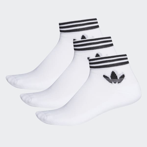 White Trefoil Ankle Socks 3 Pairs FYC73