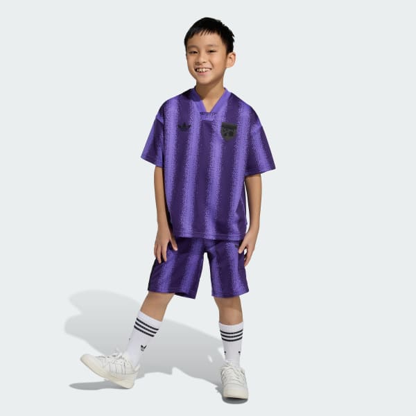 สีม่วง เสื้อยืดและกางเกงขาสั้นโอเวอร์ไซส์ ADIDAS MINECRAFT