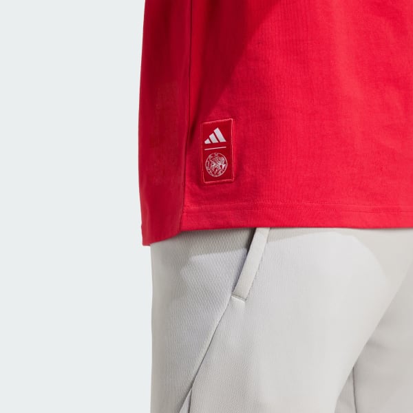 adidas Ajax Amsterdam Seasonal Graphic Tee - Red | Free Shipping