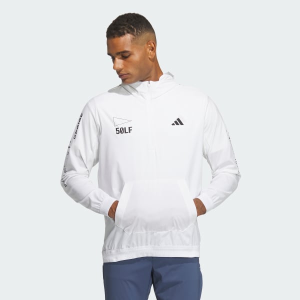 adidas IN9005 ホワイト ゴルフウェア　ジャケット L アディダス 【ゴルフ】HEAT.RDYストレッチアノラックフーディー
