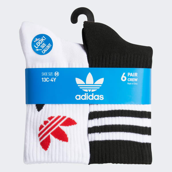 White Remix 2 Crew Socks 6 Pack