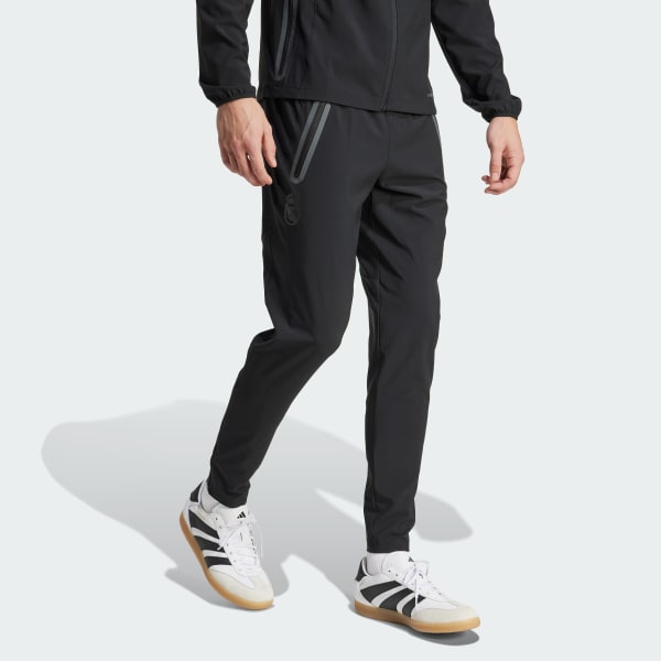 Svart Real Madrid Tiro 25 Pro Vis Tech Travel Bukse