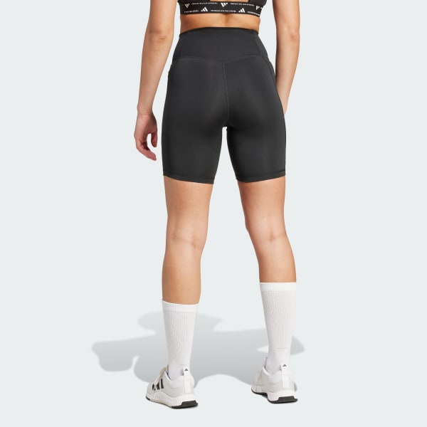 Black Optime Essentials Stash Pocket 7-Inch Short Leggings