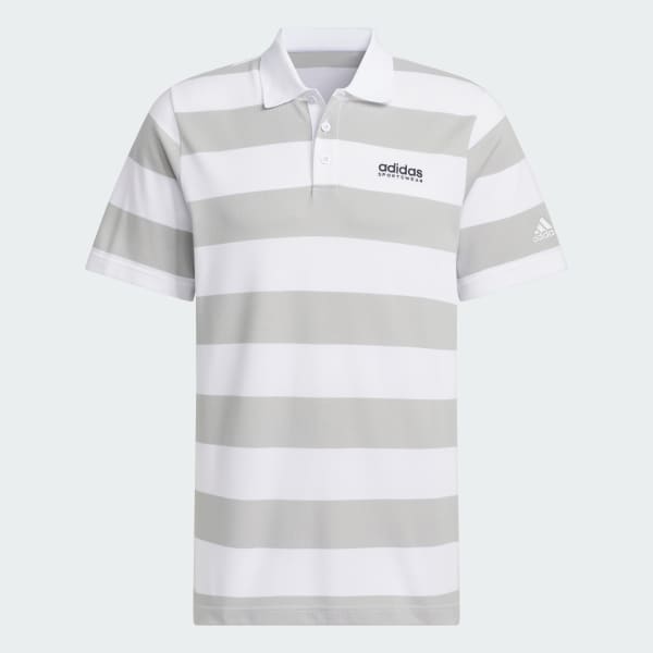 White Piqué Stripe Polo Shirt