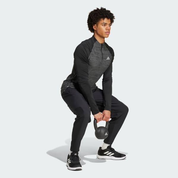Gym Training 3 Stripes 1 4 Zip Long Sleeve Tee