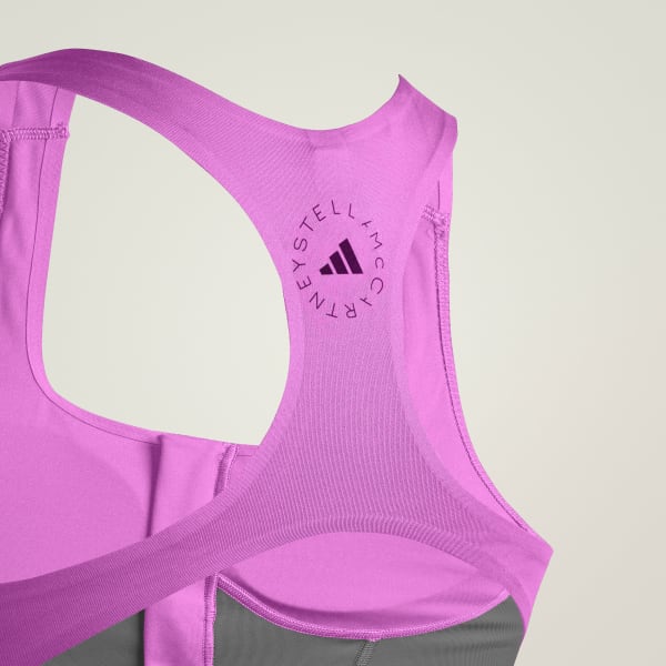 Ungu Crop Top Two-Tone Zip adidas by Stella McCartney