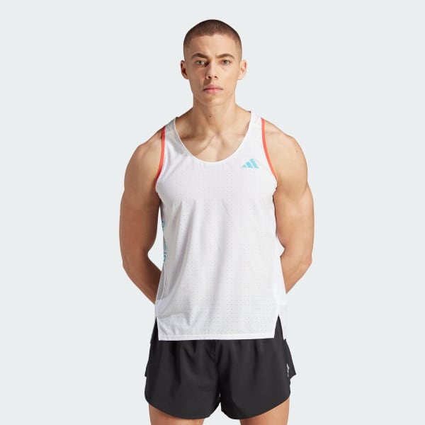 Blanco Playera Sin Mangas Adizero Running 