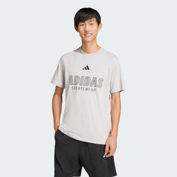 Grey House of Tiro Linear Graphic T-Shirt