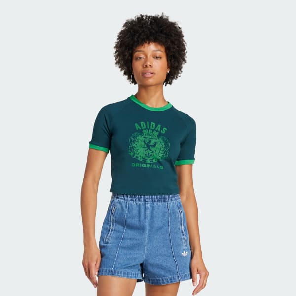 สีเขียว เสื้อเบบี้ทีพิมพ์ลาย Crest