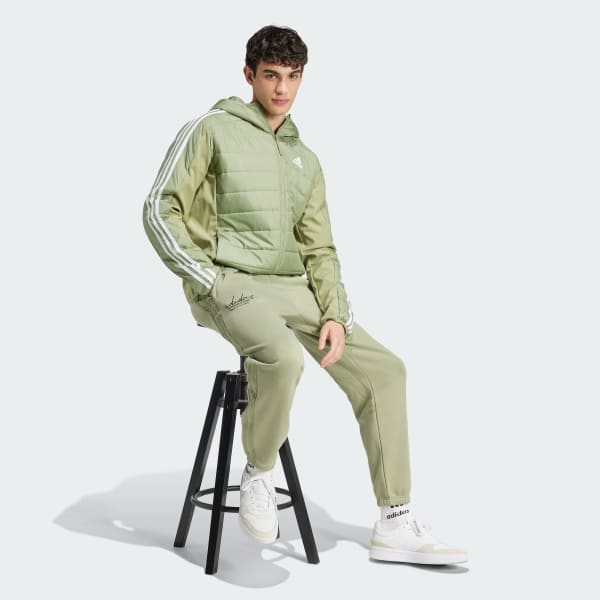 Essentials 3-Stripes Insulated Hooded Hybrid Jacket