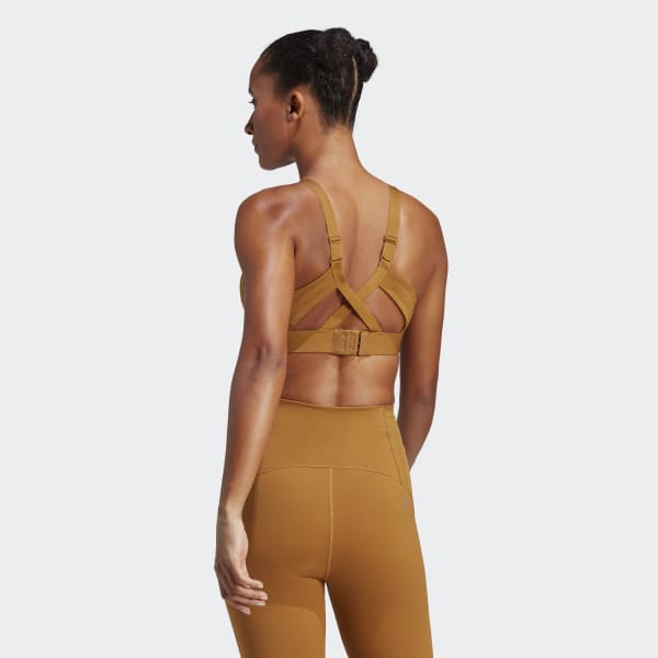 adidas Tailored Impact Luxe Training High-Support Bra - Brown