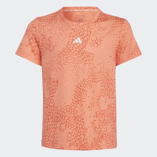 Orange AEROREADY 3-Streifen Allover Print T-Shirt