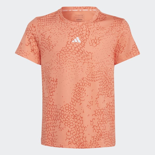 Naranja Camiseta AEROREADY Allover Print 3 bandas