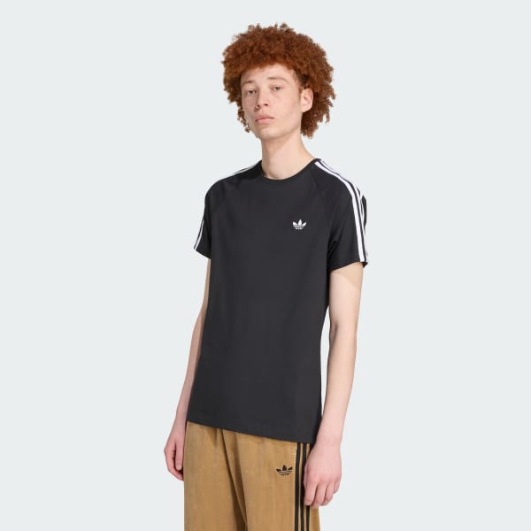 Black adidas Originals Adicolor Trefoil Tight Tee