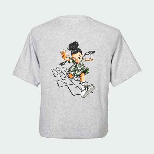 Grey ADIDAS ORIGINALS HOPSCOTCH GRAPHICS T SHIRT