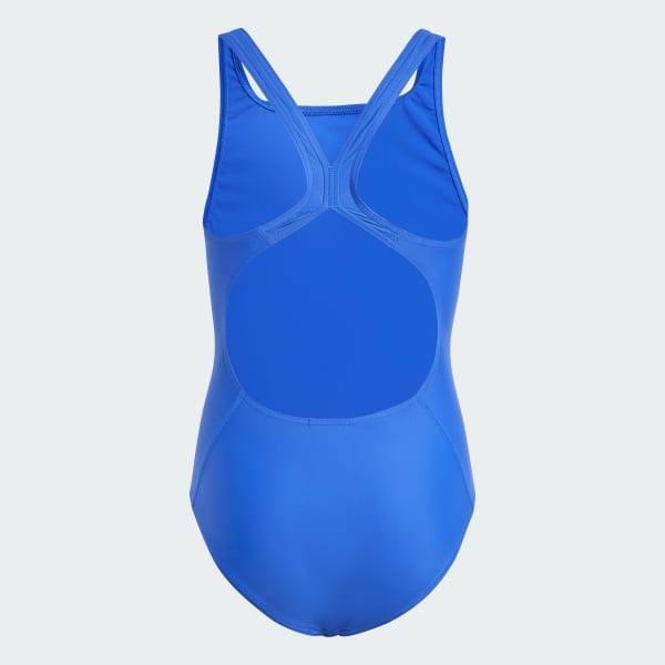 Blue Solid Small Logo Swimsuit