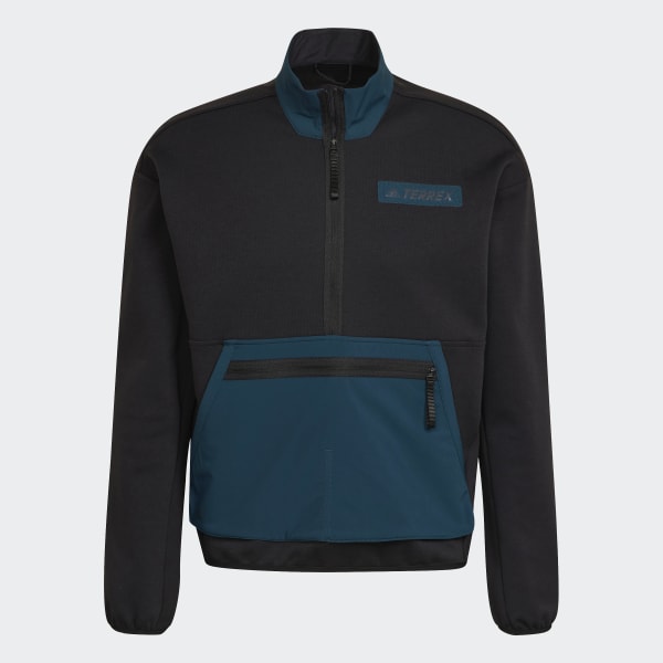 Black Terrex Hike Half-Zip Pocket Midlayer Sweatshirt CC053