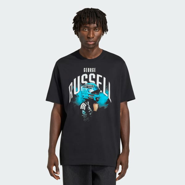 Sort MERCEDES - AMG PETRONAS FORMULA 1 TEAM GEORGE RUSSELL GRAFISK T-SHIRT