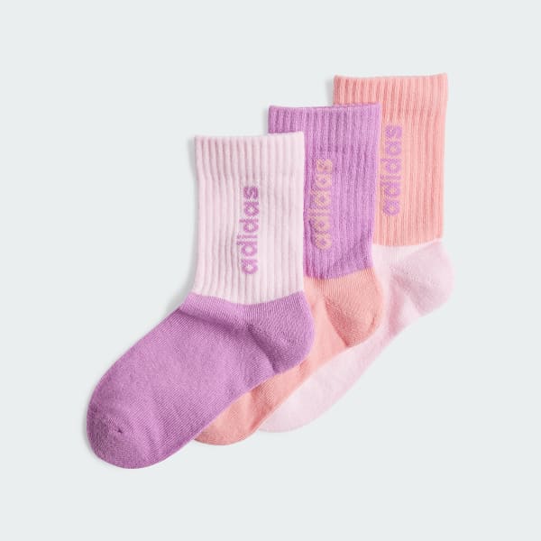 adidas Linear Crew Socks Pairs Kids Pink adidas India