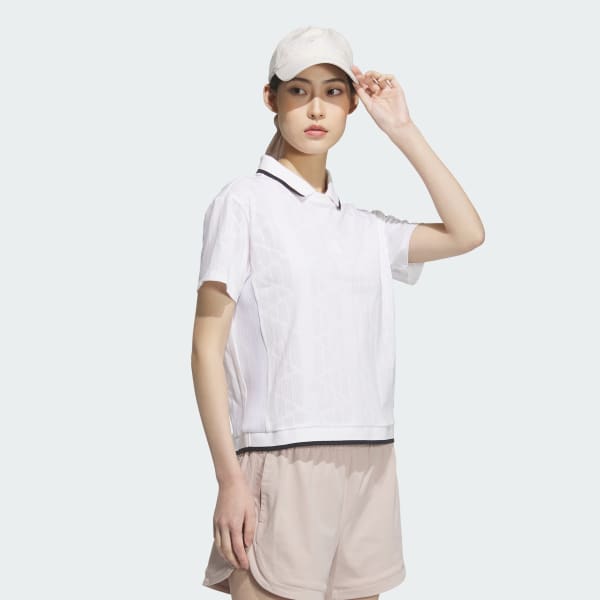 White Badge of Sport Jacquard Logo Short Sleeve Polo Shirt