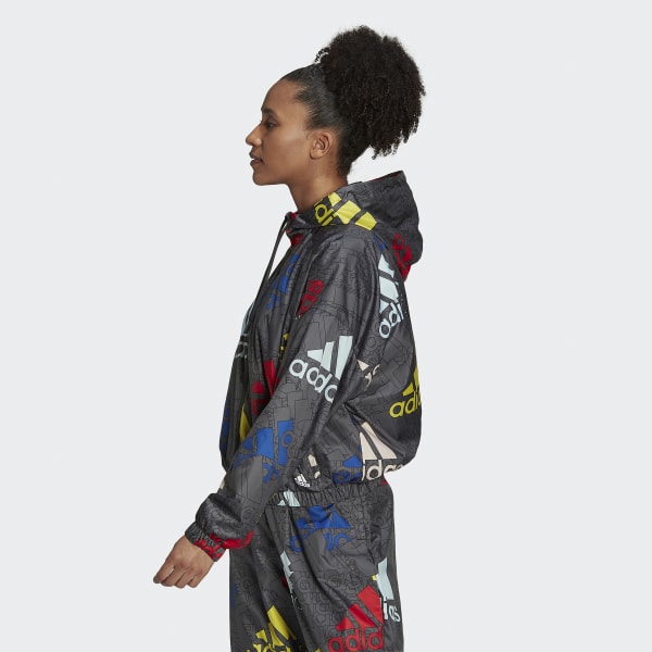Grigio Giacca a vento Essentials Multi-Colored Logo Loose Fit CO787