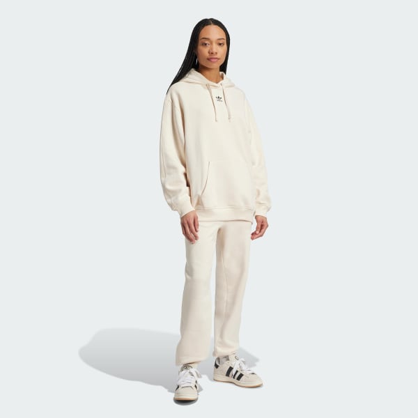 adidas Essentials Oversized Fleece Hoodie - White | Free