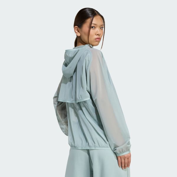 adidas Soft Lux Mesh Full-Zip Hoodie - Green | Free Shipping with