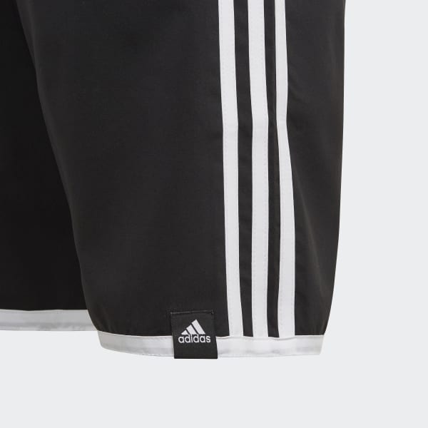 Schwarz 3-Streifen Badeshorts