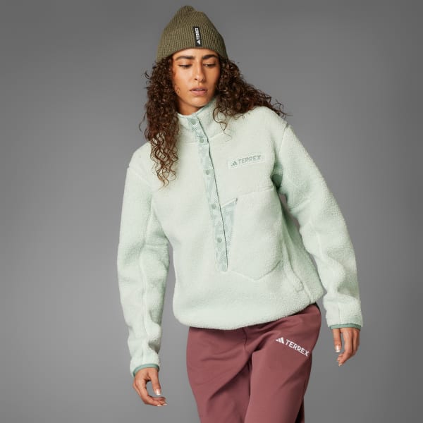 Groen Terrex Xploric High Pile Fleece Pullover Sweatshirt