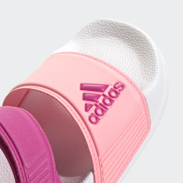 Girls pink adidas best sale slides