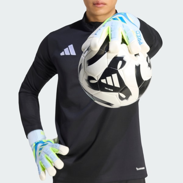 Blue PREDATOR GOALKEEPER GLOVE PRO HYBRID STRAP