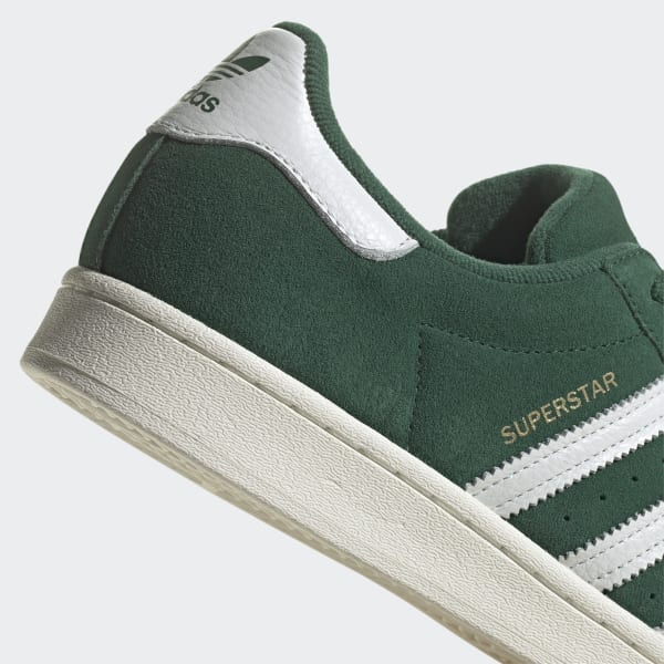 Adidas Originals Superstar Trainers in White and Green