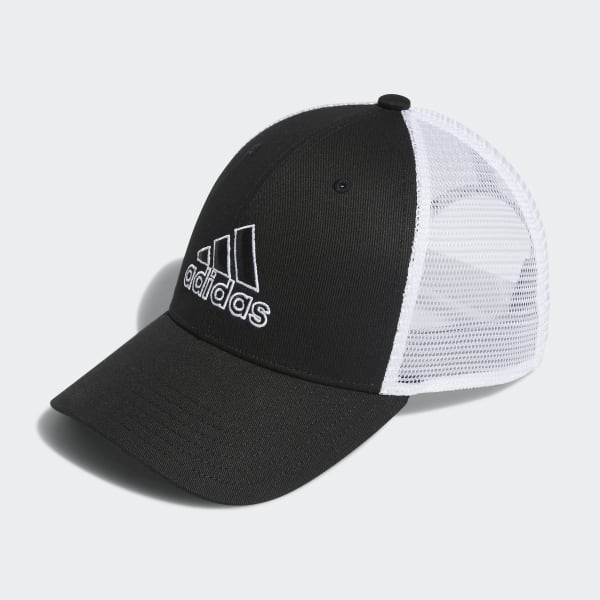 Black Structured Mesh Snapback Hat